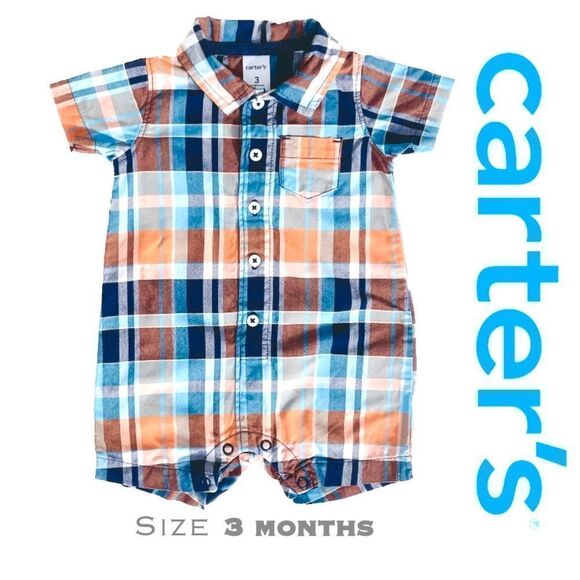 Carter’s Plaid Romper - Picture 1 of 7